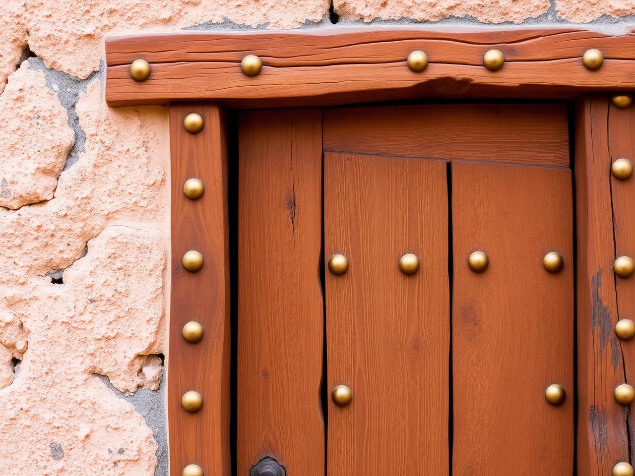 Stone Town in Zanzibar: brass-studded carved door detail on a weathered facade