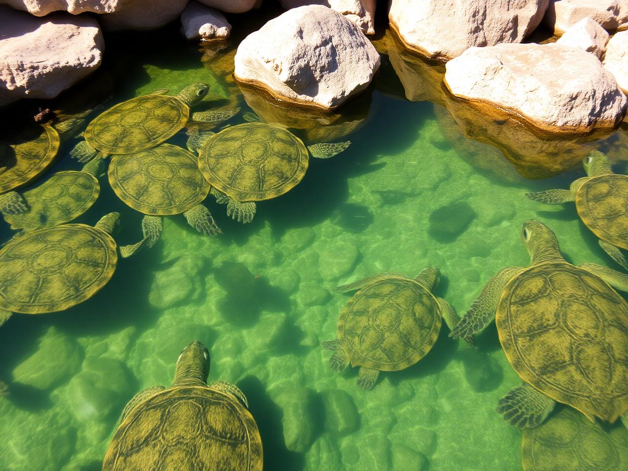 Forests and caves in Zanzibar: rescued green turtles in the Salam Cave tidal pool