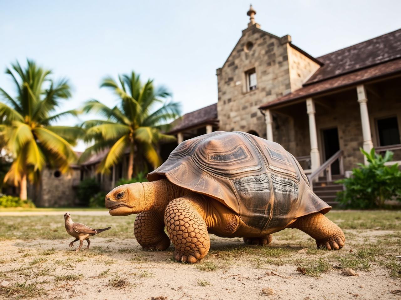 Ocean trips in Zanzibar: a giant Aldabra tortoise on Prison Island